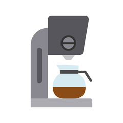 Drip coffee  maker icon. Office coffee machine in flat style.