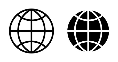 Global Representation and Earth Icon Set. Website Address and Universal Sign Symbols. - obrazy, fototapety, plakaty