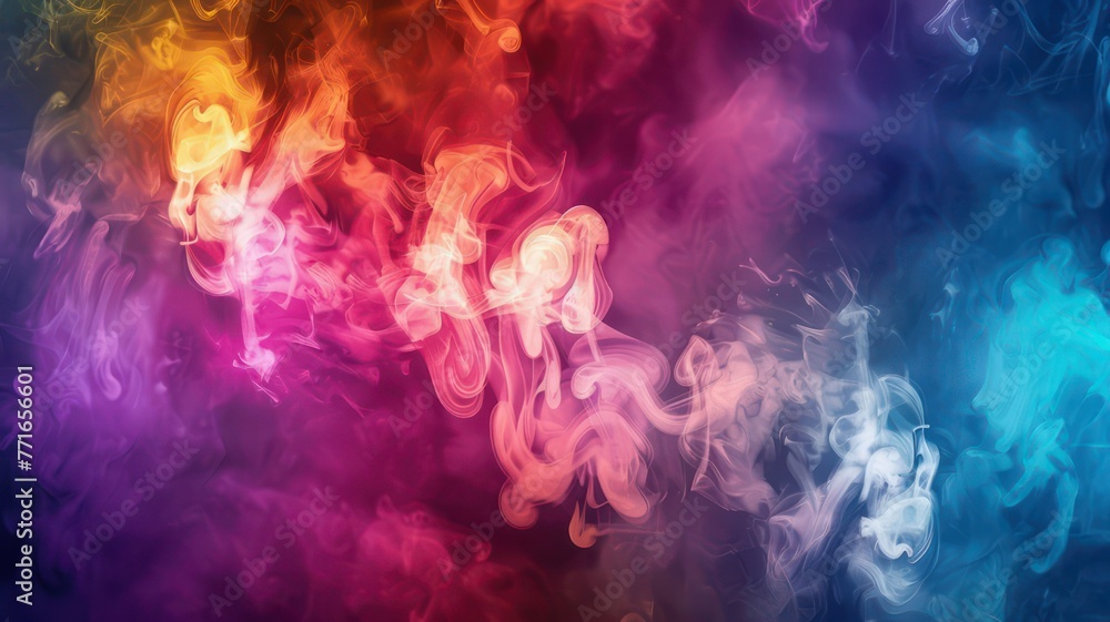 Poster colorful glossy smoke background created with generative ai
