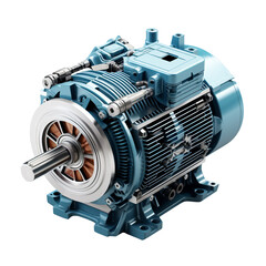 Generic electric motor isolated on transparent background, PNG available