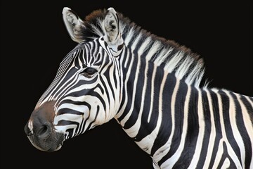 Fototapeta na wymiar zebra animal on black background