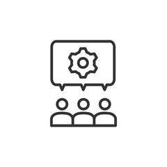 Naklejka premium Business teamwork, team building, work group and human resources minimal thin line web icon set