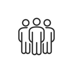 Business teamwork, team building, work group and human resources minimal thin line web icon set