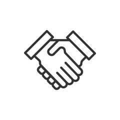 Business teamwork, team building, work group and human resources minimal thin line web icon set
