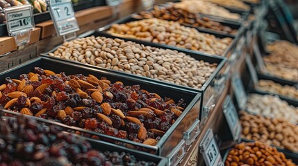 dried fruits in a market