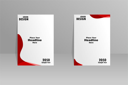 Red cover design, vector template brochure, flyer, magazine, presentation