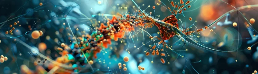 Fotobehang DNA research and nanotechnology merging crafting new species under a macro lens © Keyframe's