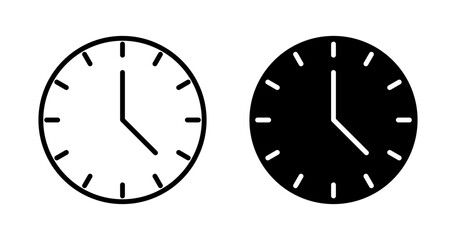 Clock Icon Set. Work Schedule Symbol. Deadline Watch Sign suitable for apps and websites UI designs. - obrazy, fototapety, plakaty