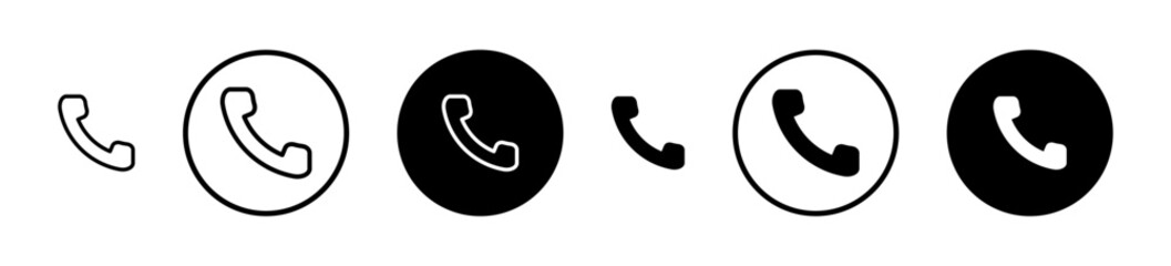Phone vector icon set. ringing phone line icon. support phone sign suitable for apps and websites UI designs. - obrazy, fototapety, plakaty