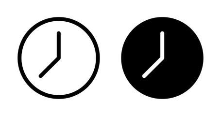 Clock Icon Set. Time Symbol. Watch Dial Vector Icon suitable for apps and websites UI designs.