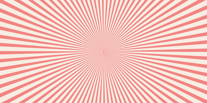 Retro background with rays or stripes in the center. Sunburst or solar burst retro background. Starburst abstract background. Vector illustration