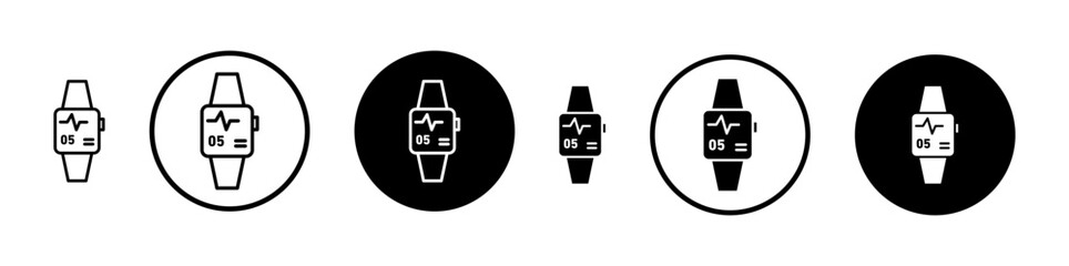 Smartwatch line icon set. wearable digital electronic smartwatch vector icon suitable for apps and websites UI designs.