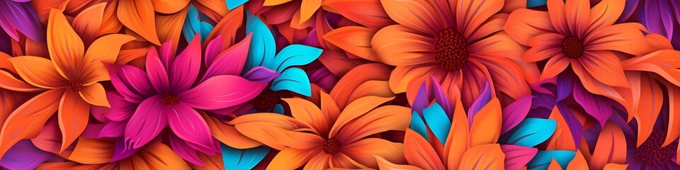 Blossom Bouquet: Seamless Texture Crafted from Multicolored Flowers
