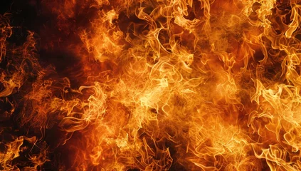 Rolgordijnen the close up image of fire © Alexei