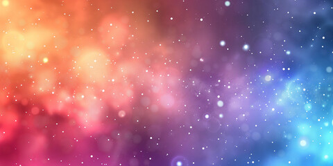Obraz premium Leuchtfarbenes Hintergrundmotiv in einzigartiger Explosion an Neon Farben mit Lichter Bokeh im Querformat für Banner