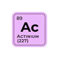Actinium, chemical element of the periodic table graphic design