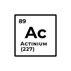 Actinium, chemical element of the periodic table graphic design