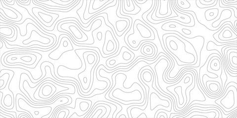 Abstract wavy and curved lines with topographic background. Monochrome 3D waves illustrate geography scheme. Clear loops pattern forms topography grid map.