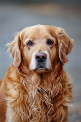 Fototapeta premium A DOG facing the camera, far view, r