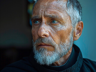 Old man closeup face