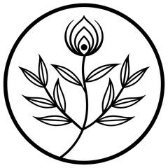 Crafting Nature's Beauty A Twig and Flower in One Continuous Elegant Line