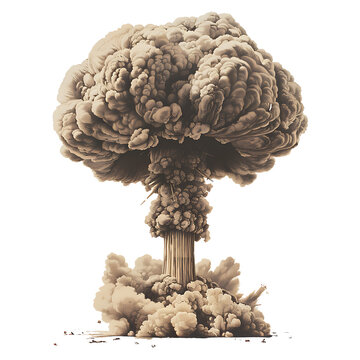mushroom Nuclear explosion on transparent background PNG