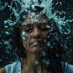 portrait of a woman in the rain
