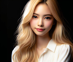 白いブラウスの美少女
