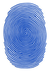 Fototapeta premium Blue textured fingerprint vector illustration isolated on transparent background.