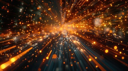 Fototapeta premium Dynamic Light Streaks and Particles in Motion for Vibrant Backgrounds