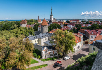 Fototapeta na wymiar Tallinn Estonia old town on summer day.