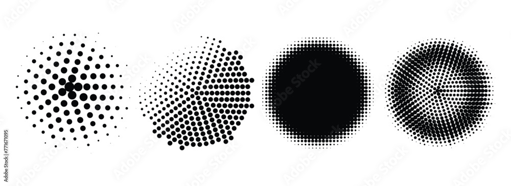 Poster set of abstract circular halftone background. abstract halftone background collection