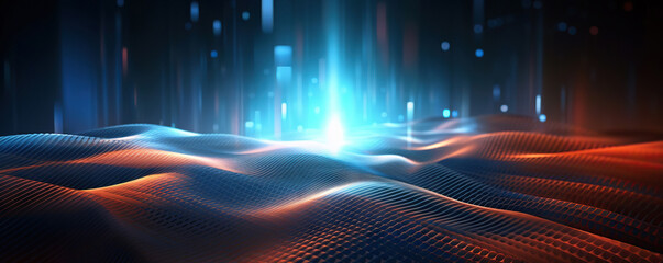 Digital background for tech, AI, data, audio, graphics, and more