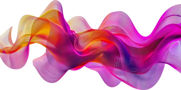 Colorful digital wave form abstract cut out on transparent background