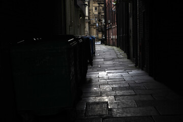Dark street - Newcastle Upon Tyne - Northumberland - England - UK