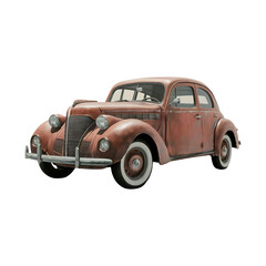 Antique old car isolated vintage sport car cut out isolated on transparent background