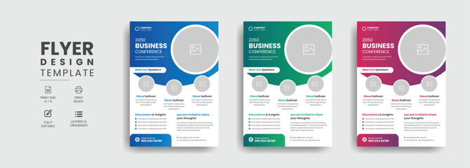 Business Conference Flyer Layout Template Design
