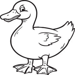Duck coloring pages. Duck outline vector for coloring book