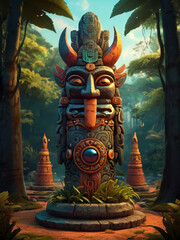 An interesting totem in the forest