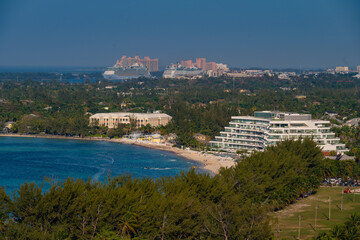 Obraz premium View from the roof of a resort in Nassau, Bahamas.