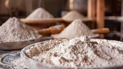 Fototapeta na wymiar flour in the factory industry. selective focus.