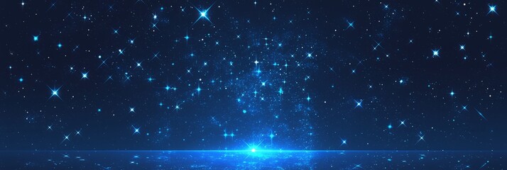 Background from the starry sky with bright stars, blurred sky, night sky with stars, banner - obrazy, fototapety, plakaty