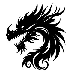 A tribal dragon artwork embodying the fearsome creatures of Norse mythology, perfect for dramatic and impactful visual storytelling.