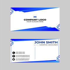 Simple and Clean blue and White Business Card Template