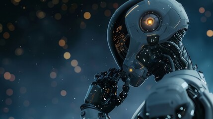 Fototapeta premium AI accountant analyzing financial data streams optimizing galaxy wide budgets