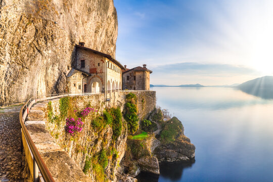 Hermitage of Santa Caterina del Sasso, Lake Maggiore, Varese, Lombardy, Italy