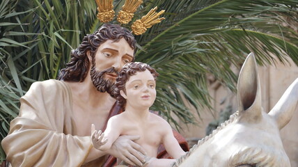 Holy week procession in Spain. Image of Jesus Christ during the holy week of spain