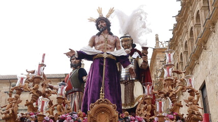 Holy week procession in Spain. Image of Jesus Christ during the holy week of spain