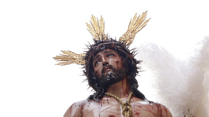 Holy week procession in Spain. Image of Jesus Christ during the holy week of spain