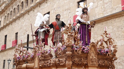 Holy week procession in Spain. Image of Jesus Christ during the holy week of spain - obrazy, fototapety, plakaty